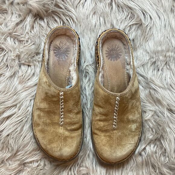 UGG Kohala Clog Leather Suede Sheepskin Comfort Closed Toe Slip-on Mule Slides - Picture 4 of 9